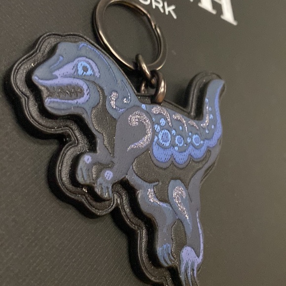 COACH X Rexy by ZHU JINGYI Key Fob Bag Charm Keychain 75534 Dinosaur Rare - Picture 3 of 6
